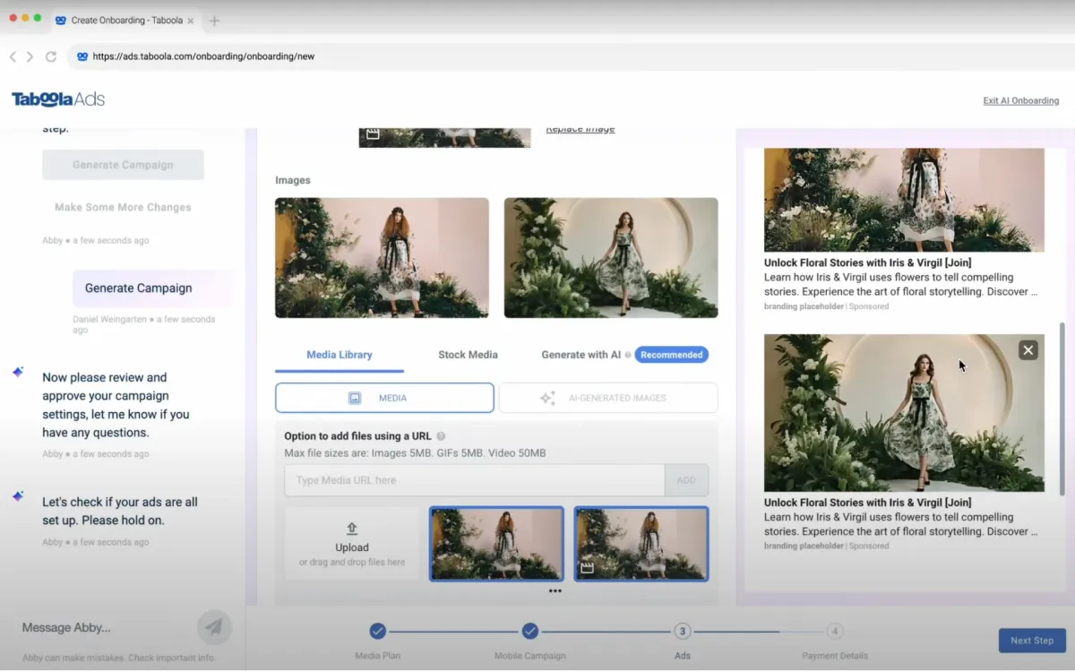 Taboola unveils Abby, an AI Assistant for campaign creation