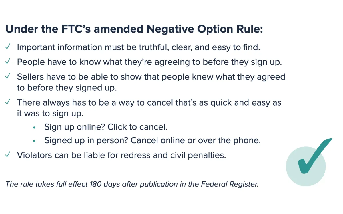 FTC finalizes "Click to Cancel" rule to protect consumers from deceptive subscription practices