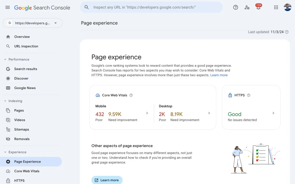 Google removes Page Experience Report from Search Console