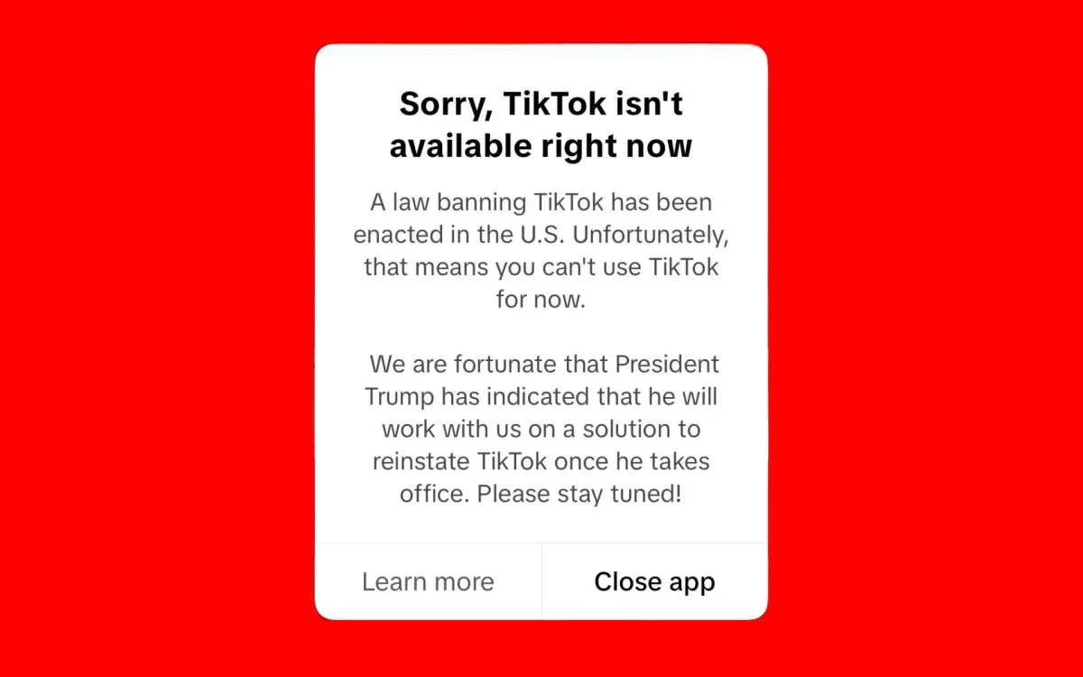 TikTok shuts down in US as court backs ownership ban