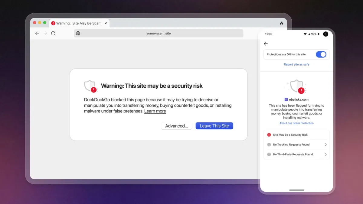 DuckDuckGo expands browser scam protection against fake sites