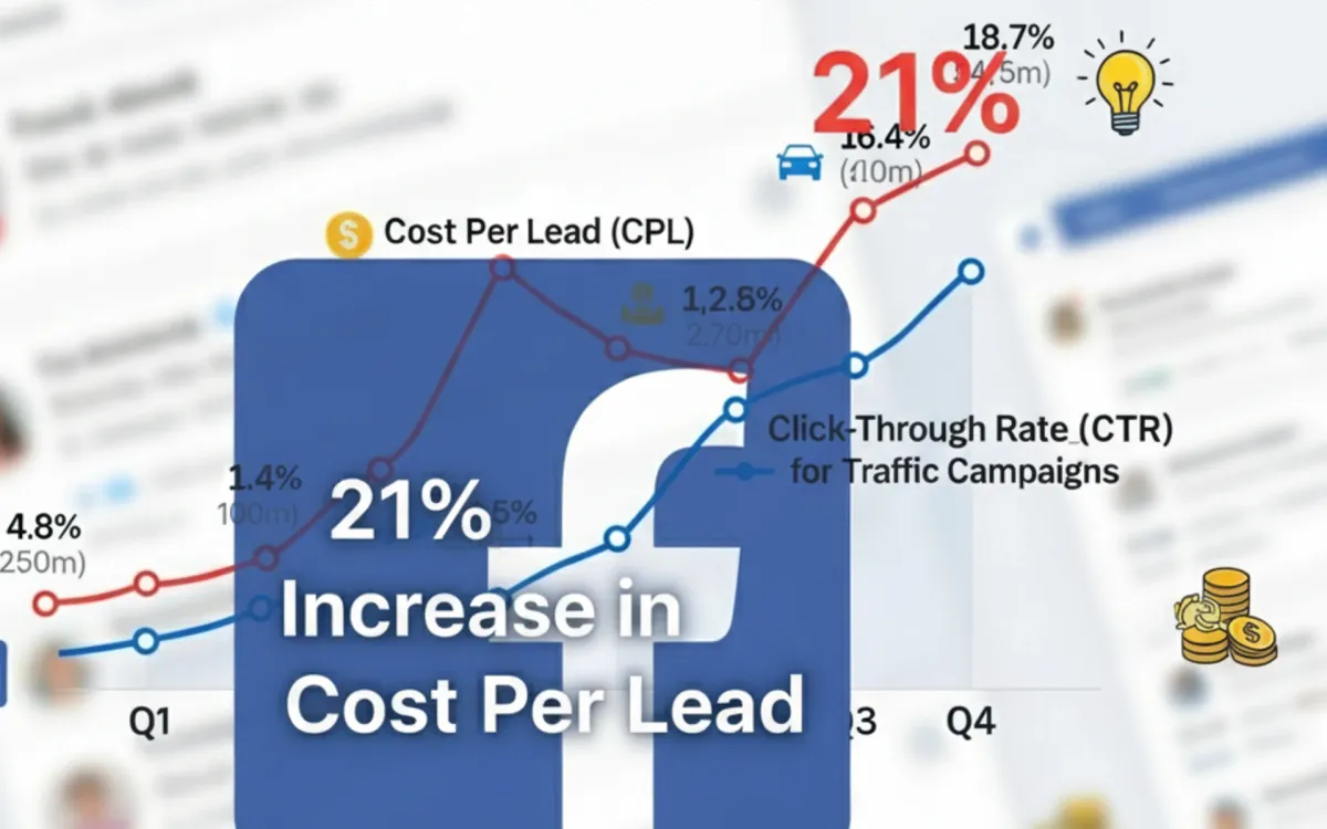 Facebook ad costs jump 21% as lead campaigns struggle while traffic ads thrive