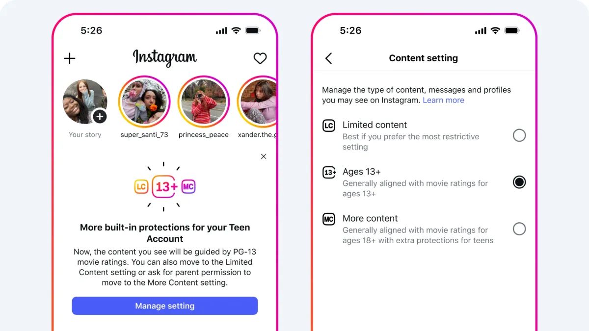 Instagram adopts PG-13 ratings for teen content moderation