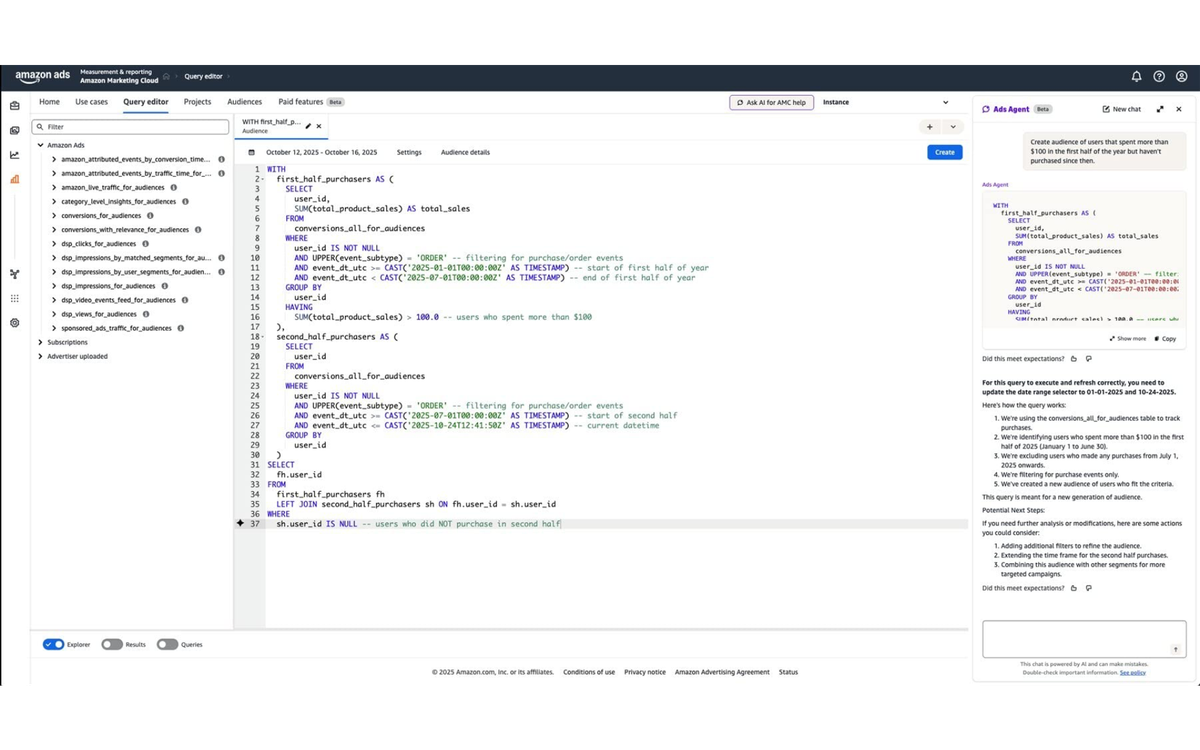 Amazon adds AI agent for Marketing Cloud analytics queries