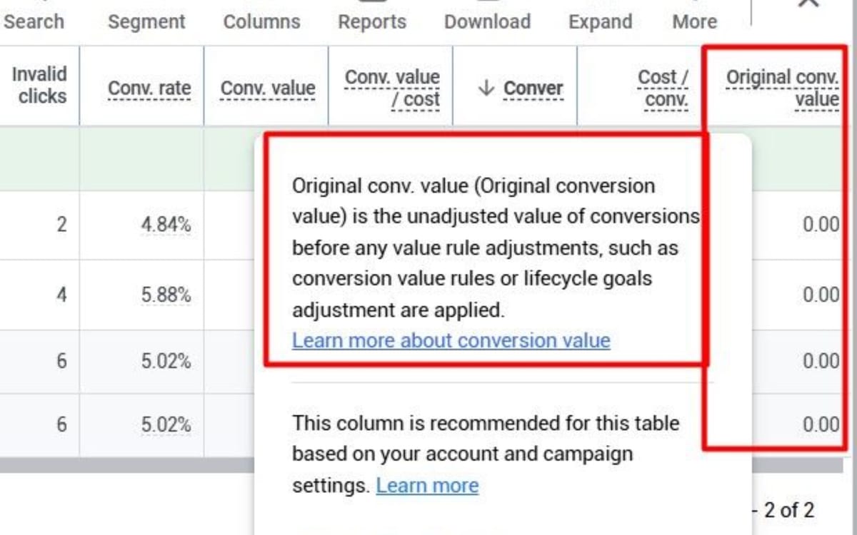 Google Ads introduces original conversion value metric for unadjusted performance data