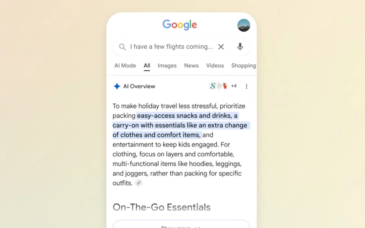 Google tests AI Mode access directly from search results page