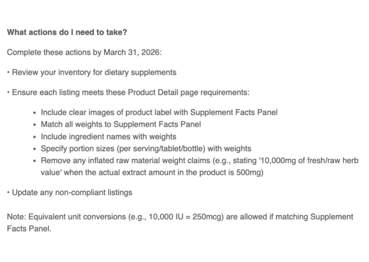 Amazon sellers face March deadline over inflated supplement claims