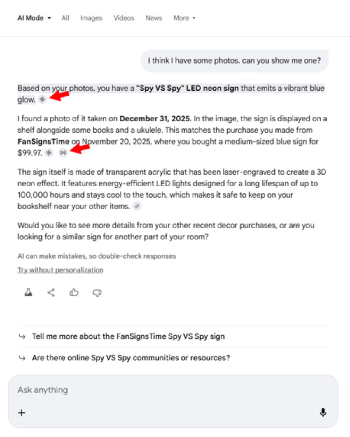 Google's AI now shows which of your apps it reads to answer queries