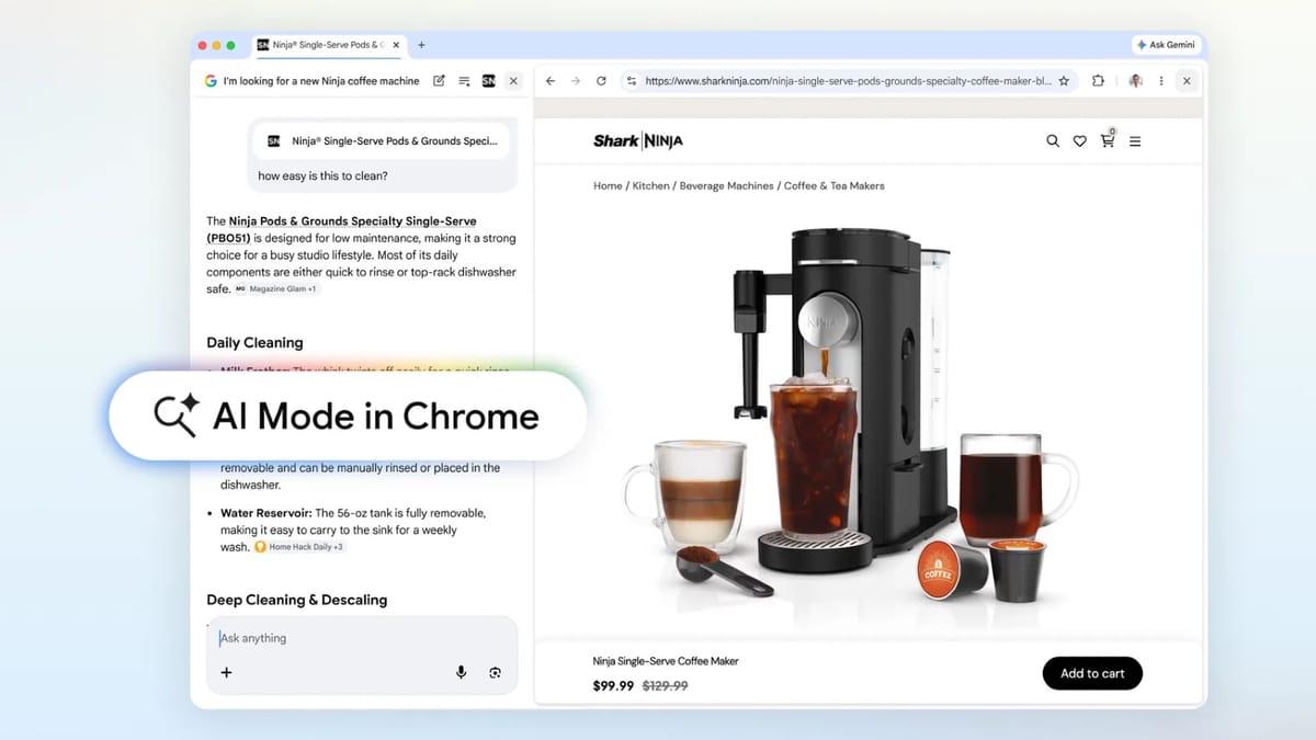 Google's AI Mode in Chrome opens publisher links side by side - what changes