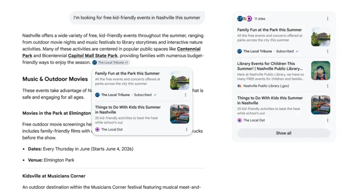 Google adds 5 outbound link features to AI Mode and AI Overviews
