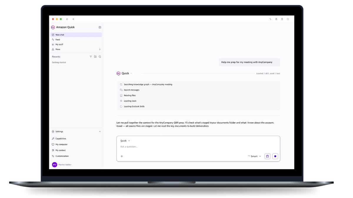 Amazon Quick desktop app learns your work - and never forgets