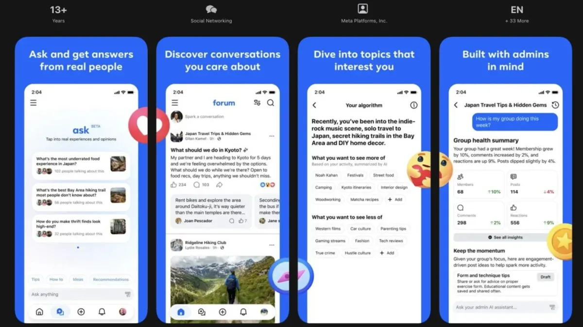 Meta Forum app quietly launches as Reddit rival with AI-powered Groups feed