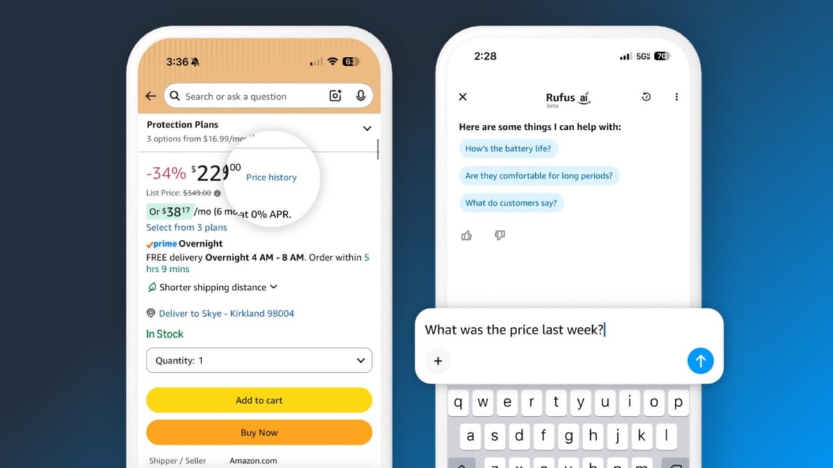 Amazon's Rufus now shows a full year of price history to 50M shoppers