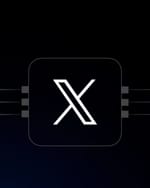 X logo on a dark chip-style frame with circuit lines, representing Grok AI powering brand safety.