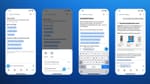 Alexa for Shopping app screens showing chat interface, Scheduled Actions, and coffee recommendations