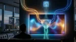 LinkedIn data flows through Microsoft Monetize prism into CTV screen via three DSP streams