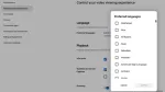 YouTube preferred languages picker in Playback settings, showing multilingual options.