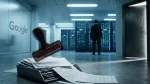 Google Ads emails spill onto floor near FTC seal as compliance stamp falls