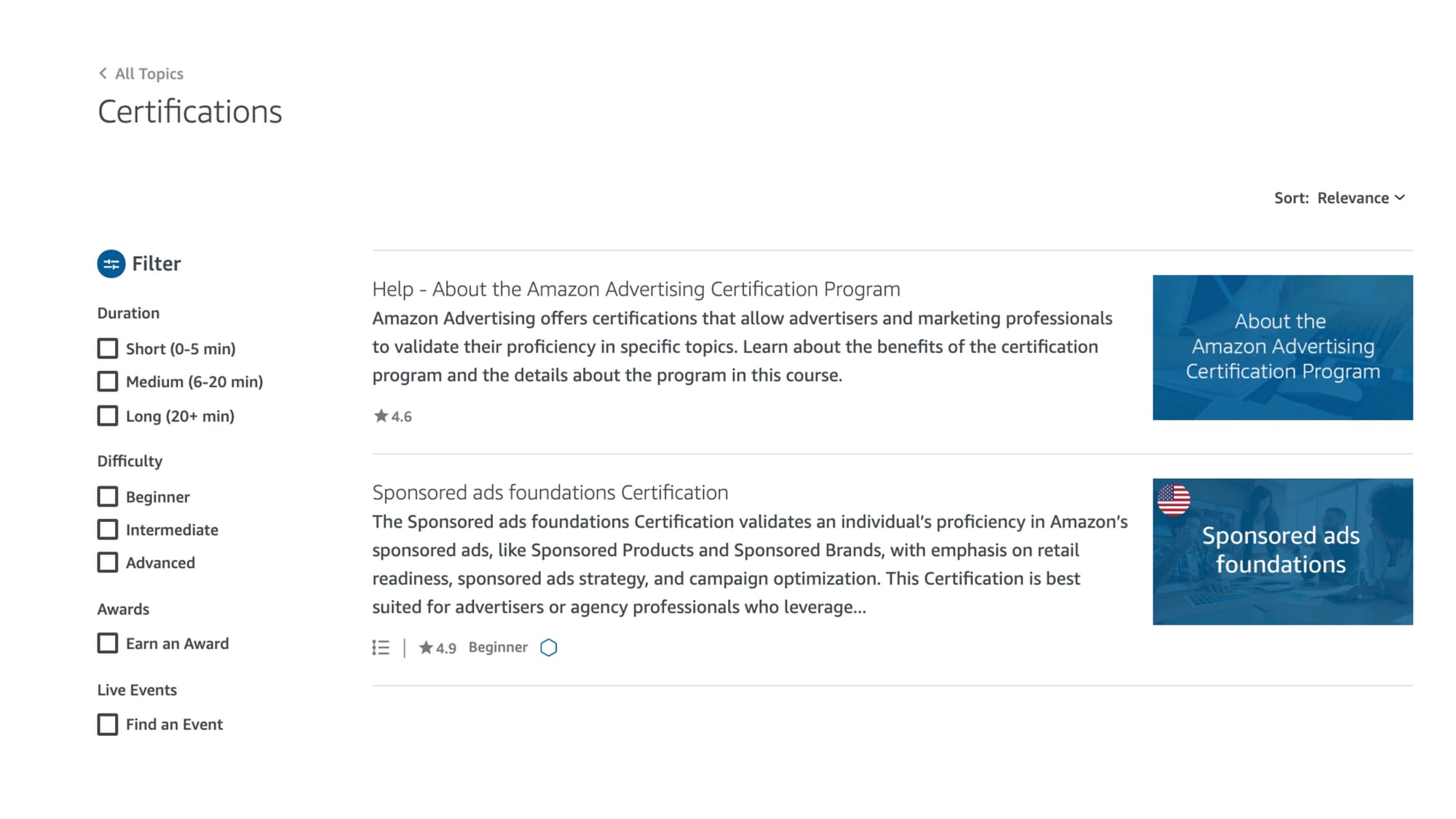 Amazon Advertising certification