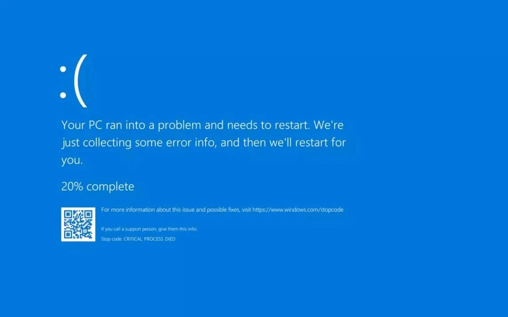 blue screen of death (BSOD) 