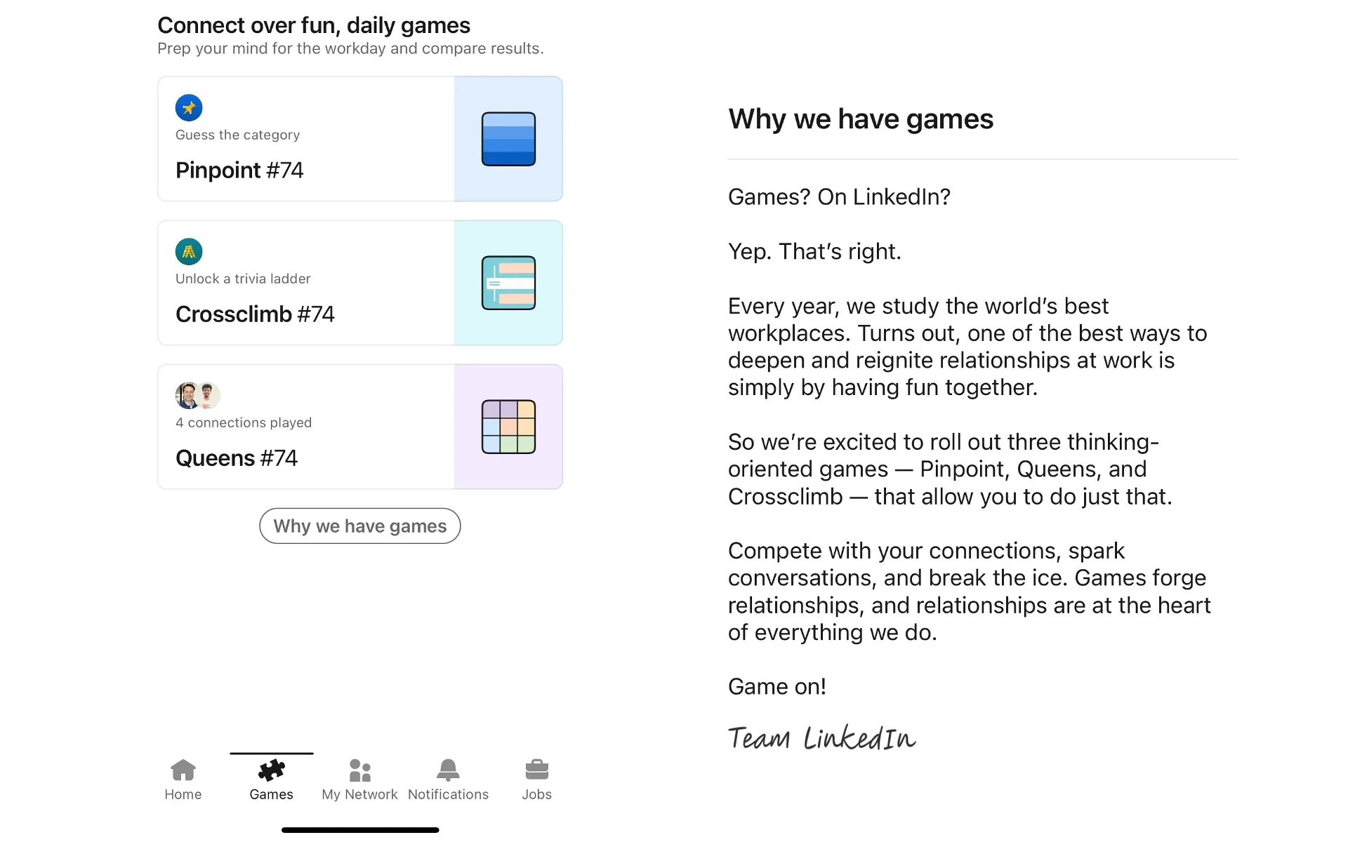 LinkedIn Games
