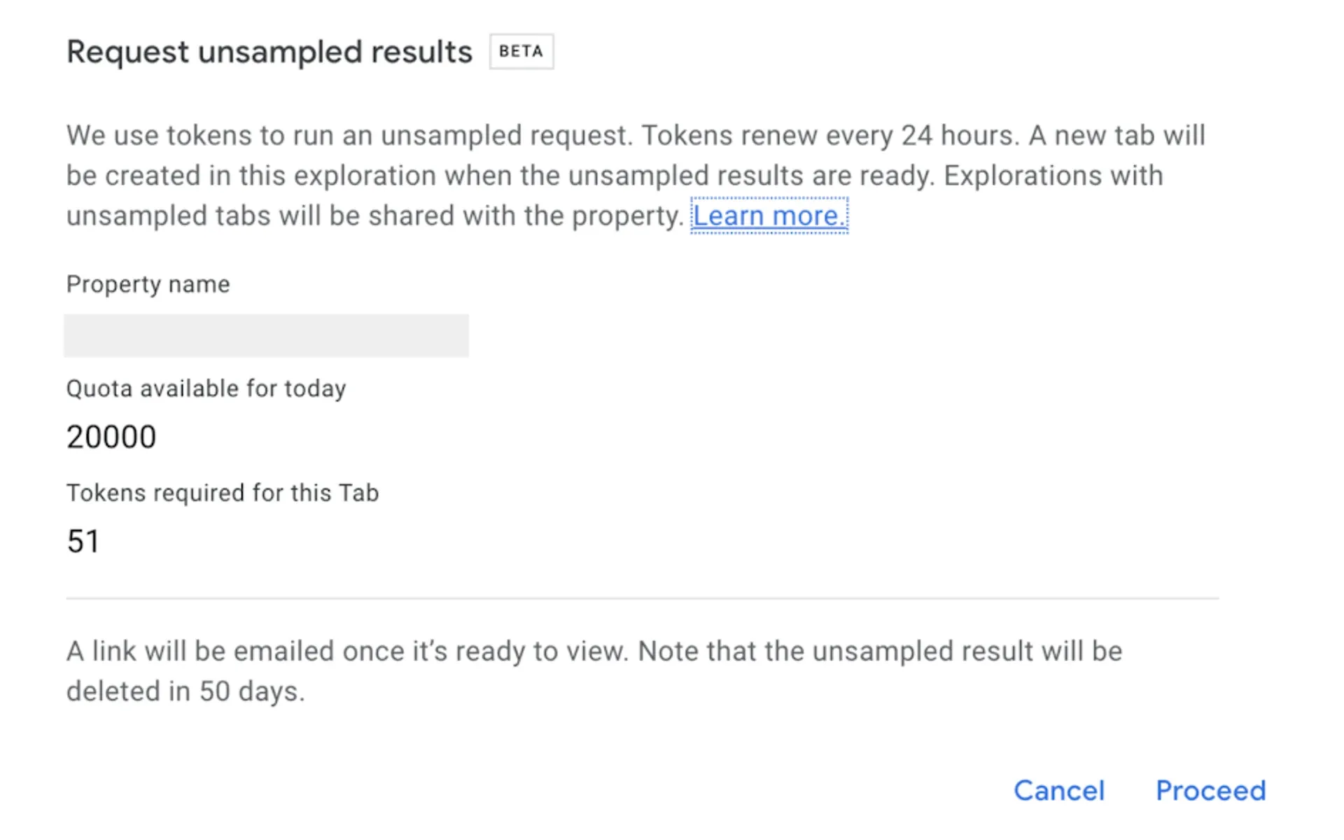 GA360 unsampled quota enhancements and API