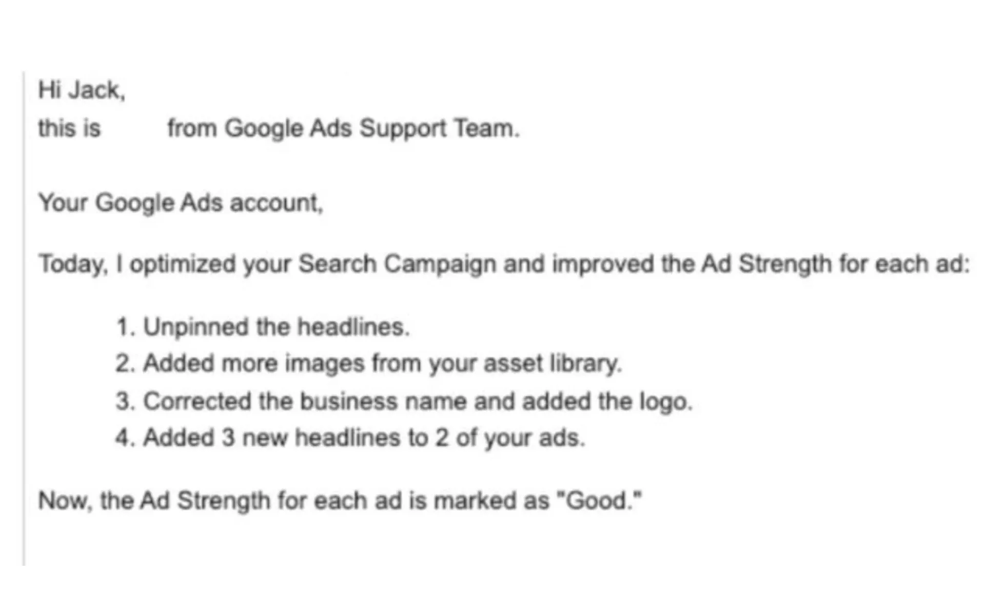 Google Ads Rep's unauthorized account changes