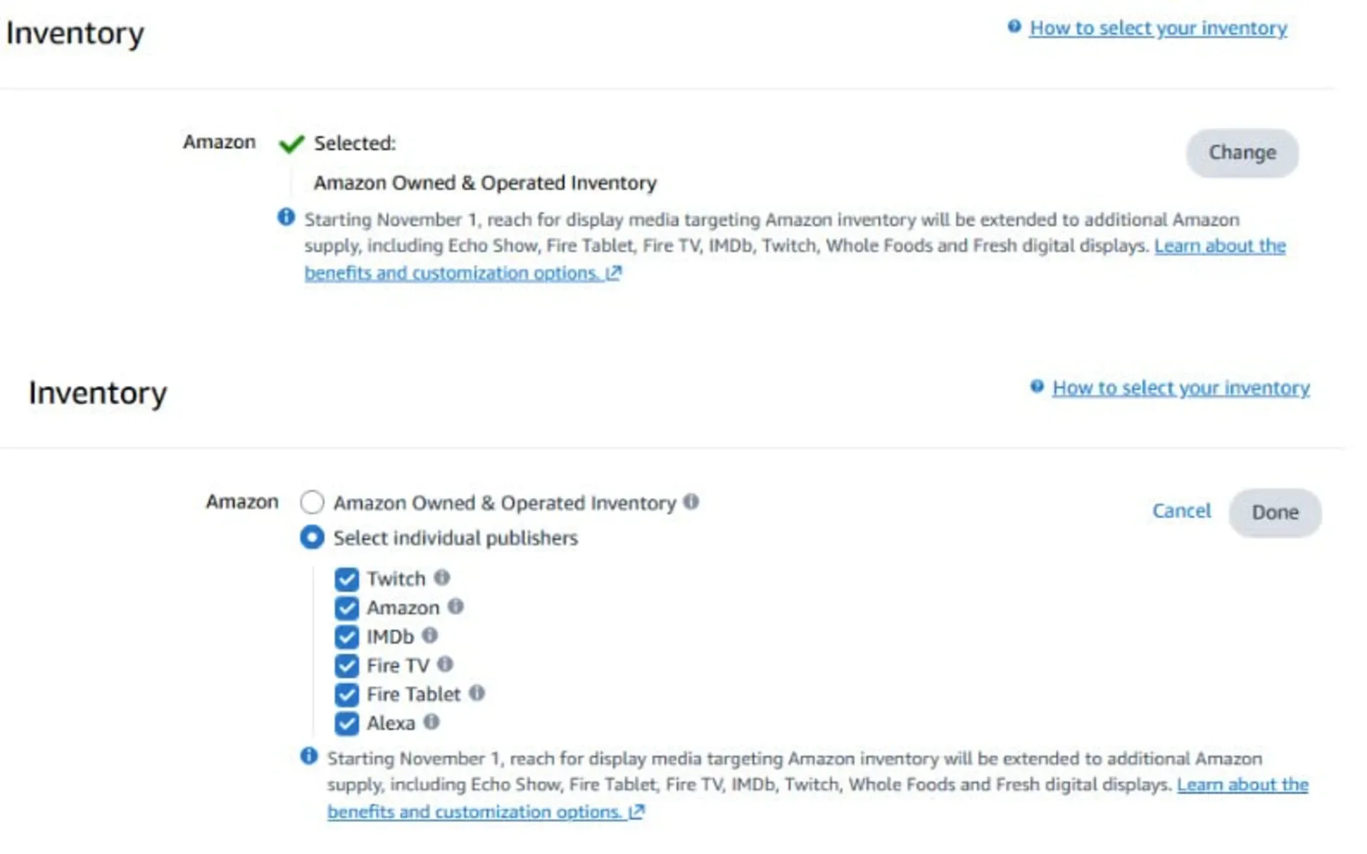 Amazon DSP Inventory