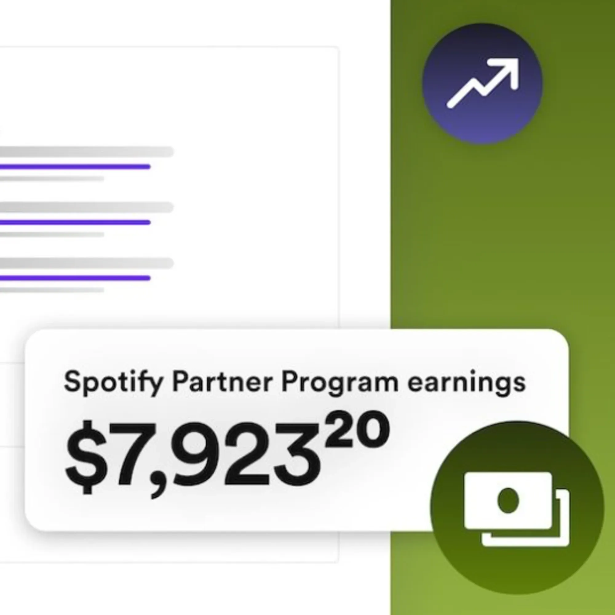 New Spotify Partner Program shows earnings example of $7,923.20 for video podcast creators on dashboard