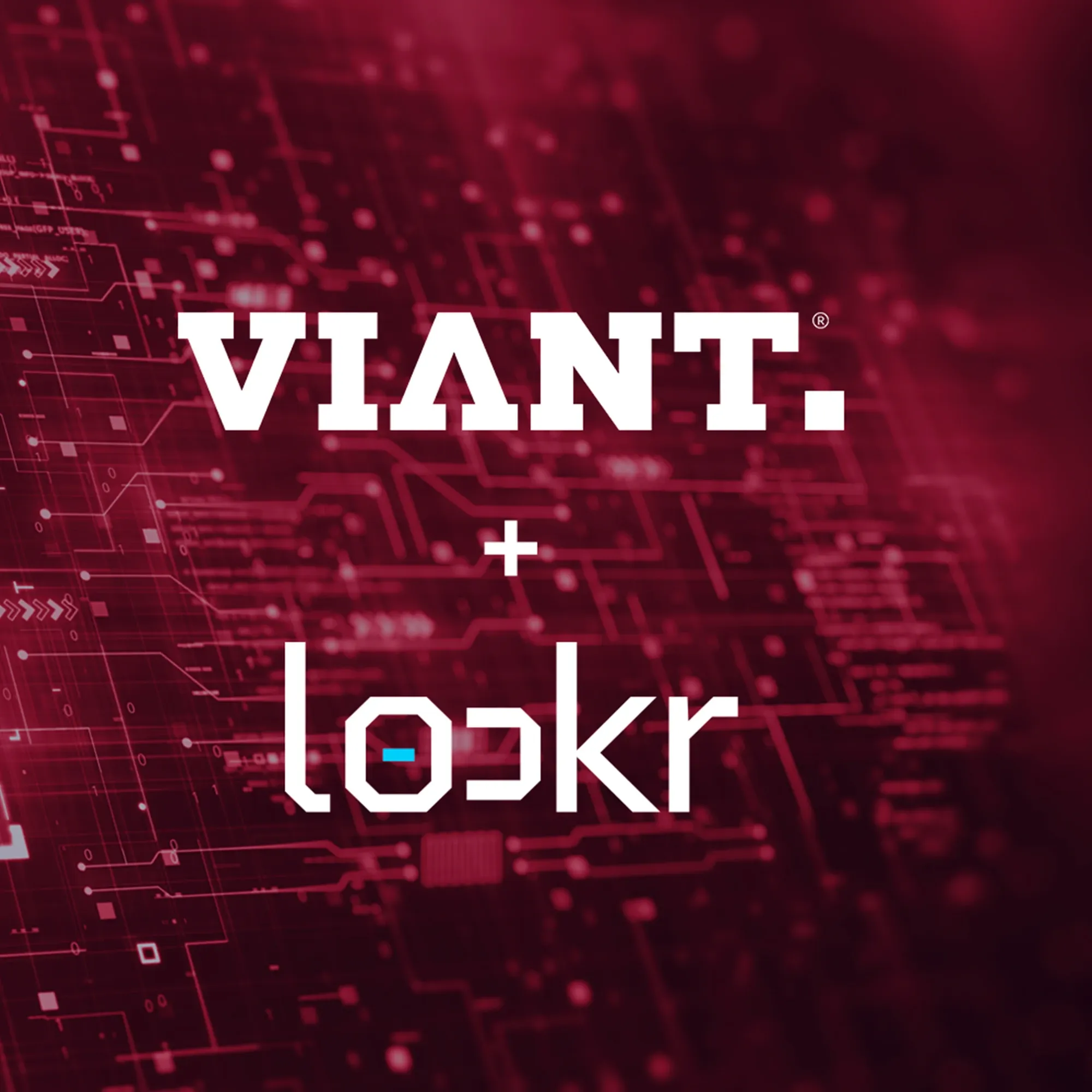 Viant and Lockr logos against a red digital circuit background