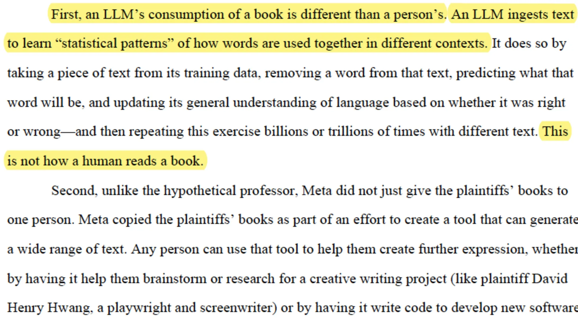 Judge explains key difference between human reading and AI text processing in Meta copyright ruling