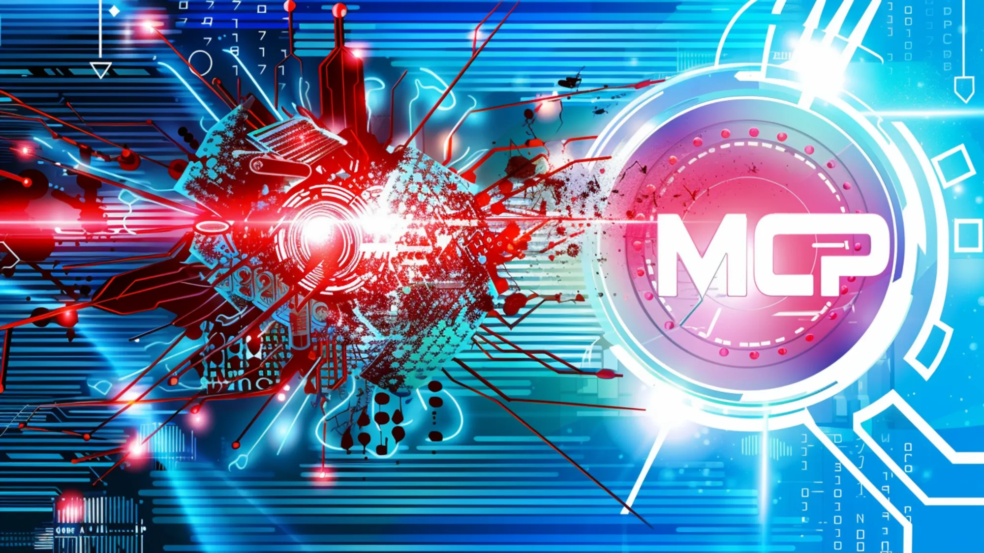 MCP security breach visualization showing cyberattack on marketing technology infrastructure