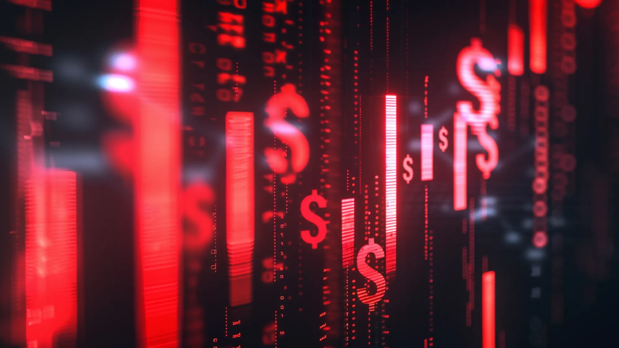 Netflix advertising revenue surge visualized with red dollar signs and upward trending charts in corporate colors.