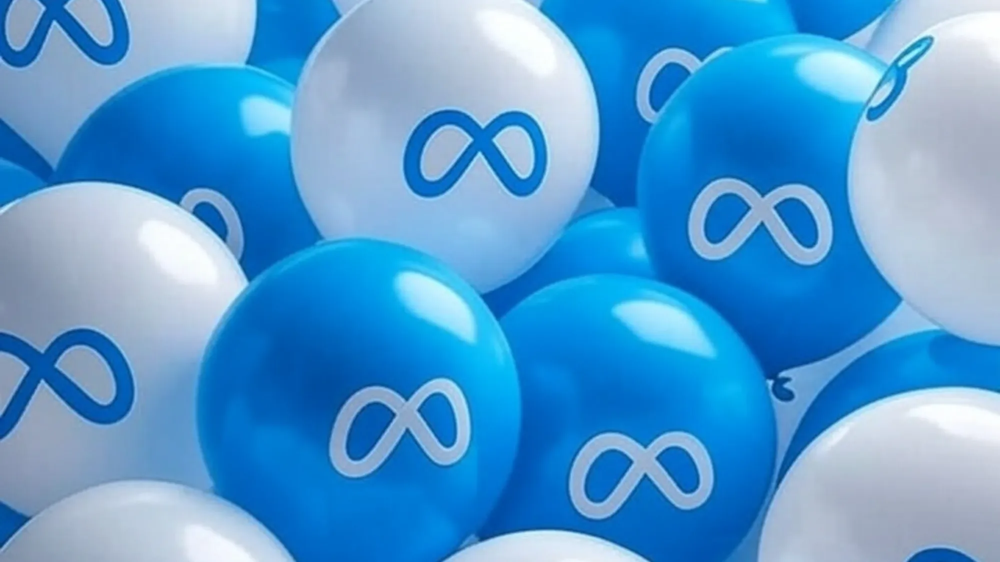 Meta logos on blue and white spheres representing advertising measurement transparency concerns in digital marketing.