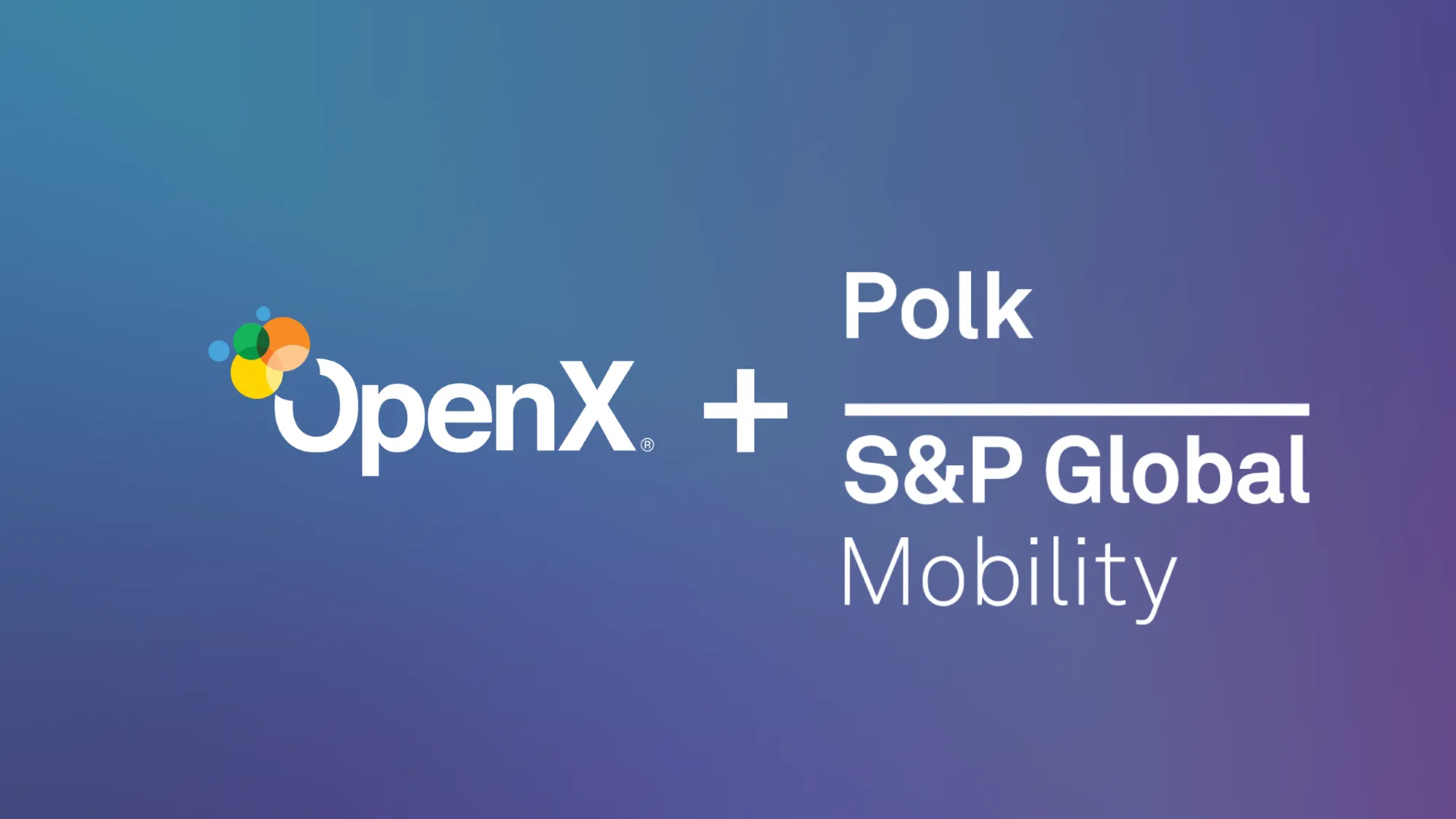 OpenX and S&P Global Mobility's Polk partnership logo showcasing automotive data integration for SSP.