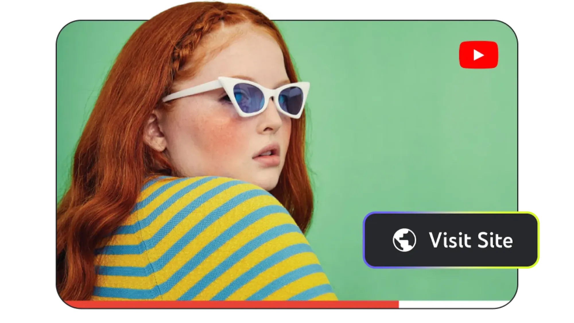 YouTube Promote ad showing "Visit Site" call-to-action button for enhanced website campaign targeting