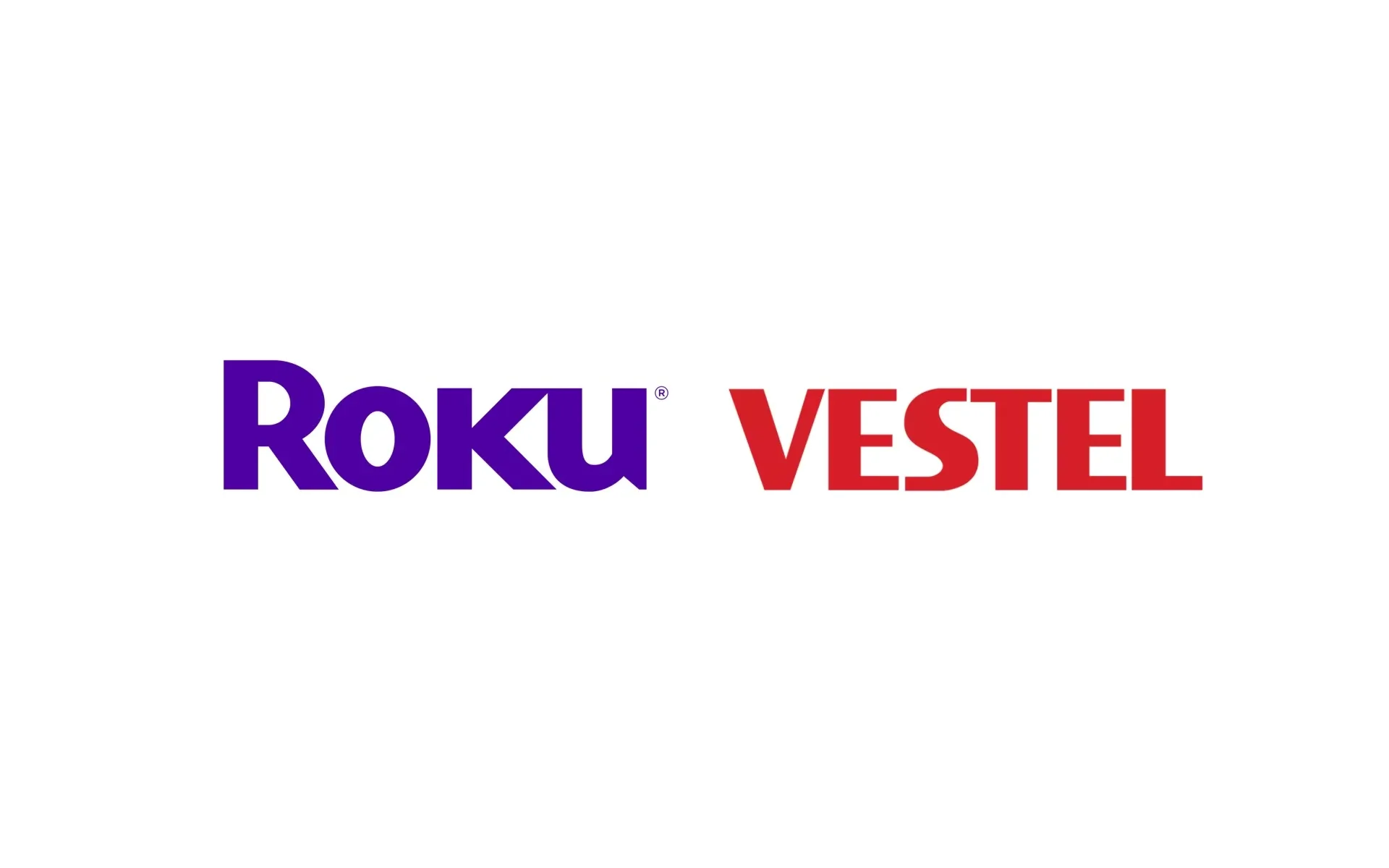 Roku and Vestel logos announcing multi-year smart TV partnership for European market expansion in 2025.