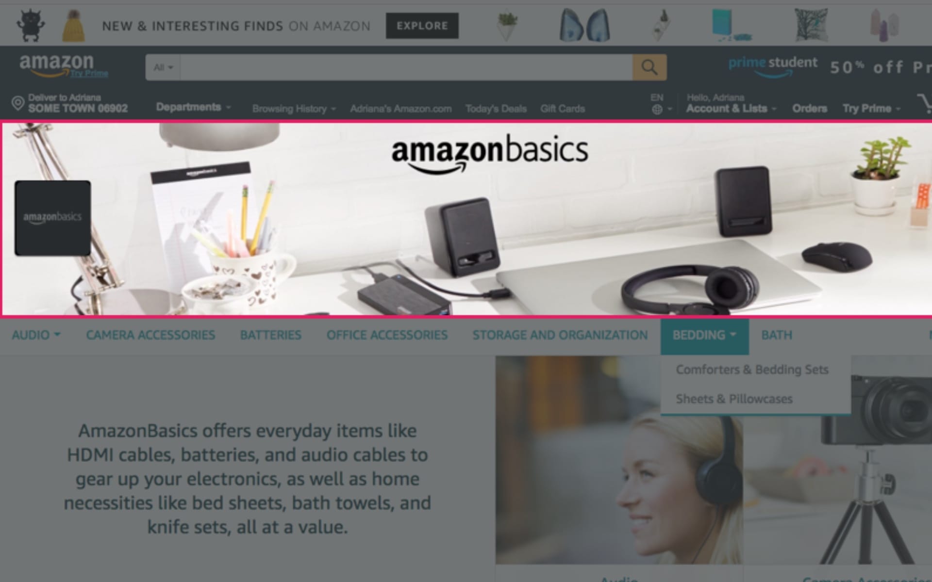 Amazon’s homepage hero package