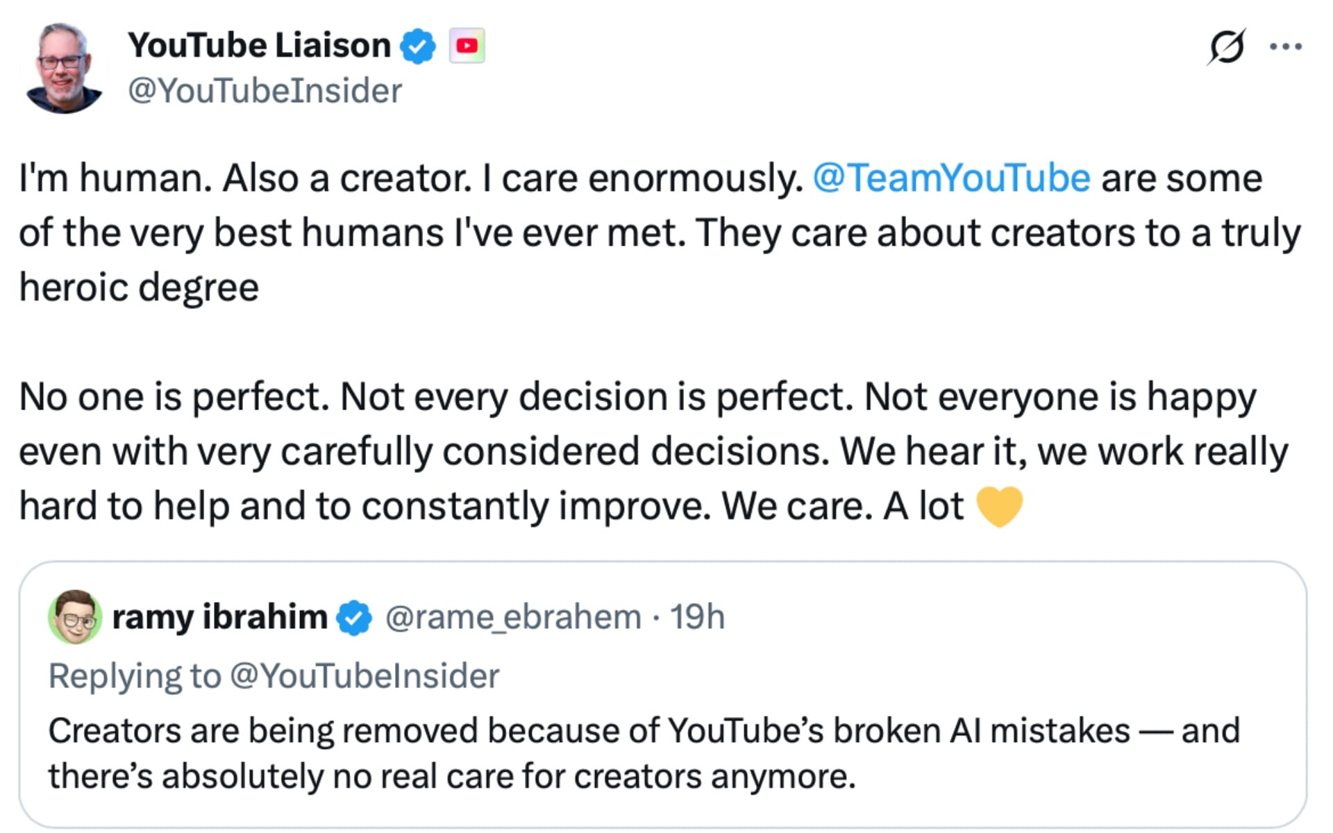 YouTube creators challenge platform's claims of manual appeal reviews