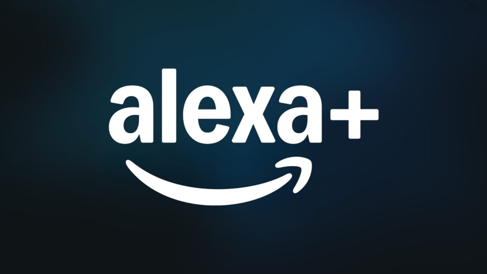 Amazon Alexa+ logo featuring white text and smile arrow on dark blue background at CES 2026