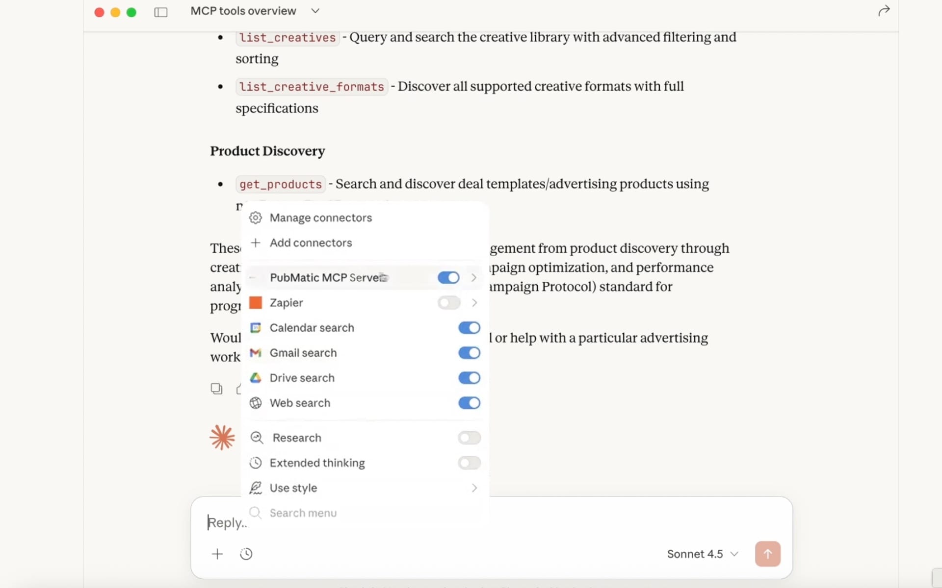 PubMatic MCP Server integration with Claude enables natural language advertising campaign management and optimization