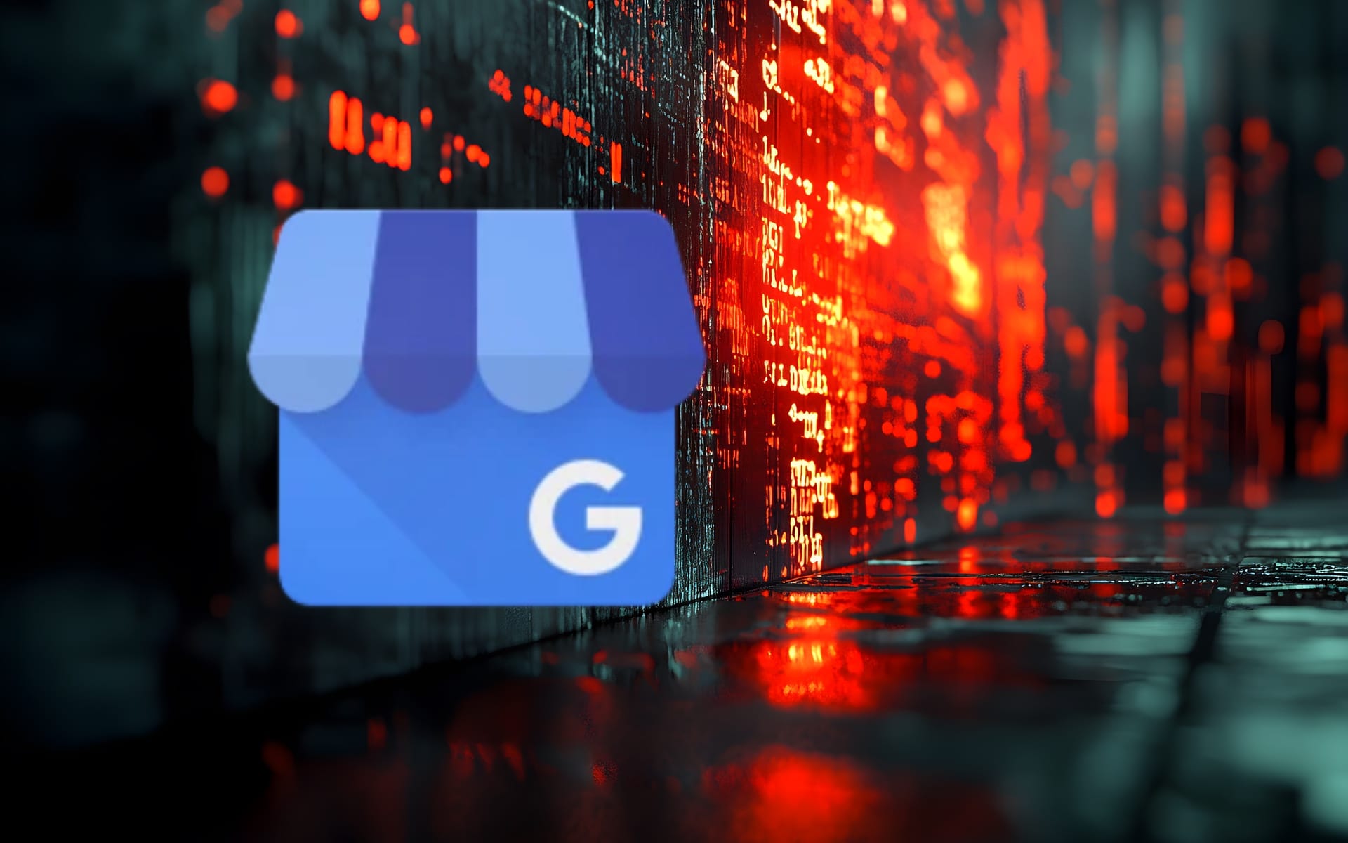 Google Business Profile icon with digital data streams representing review link documentation release
