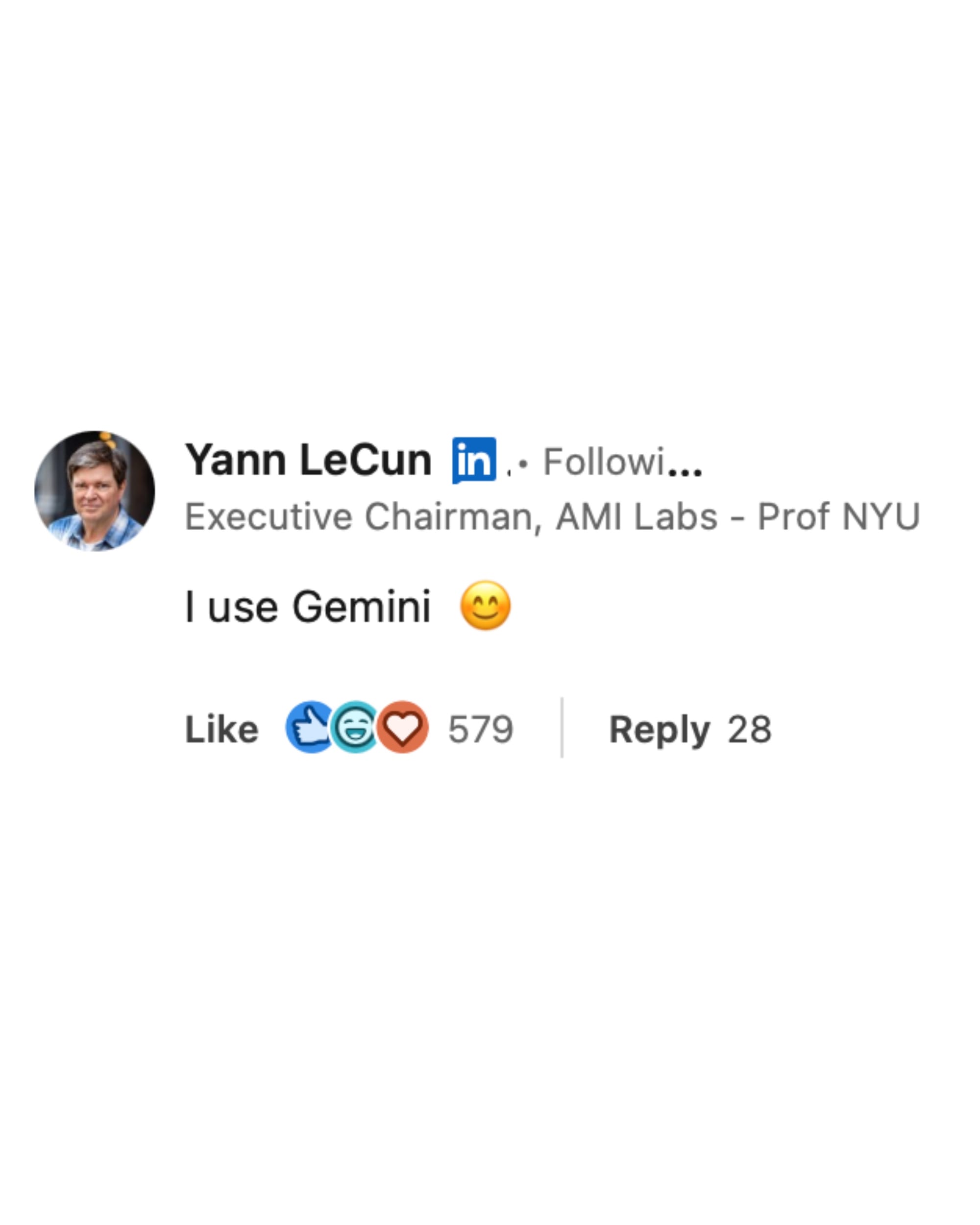 Meta's former top AI scientist publicly endorses Google Gemini