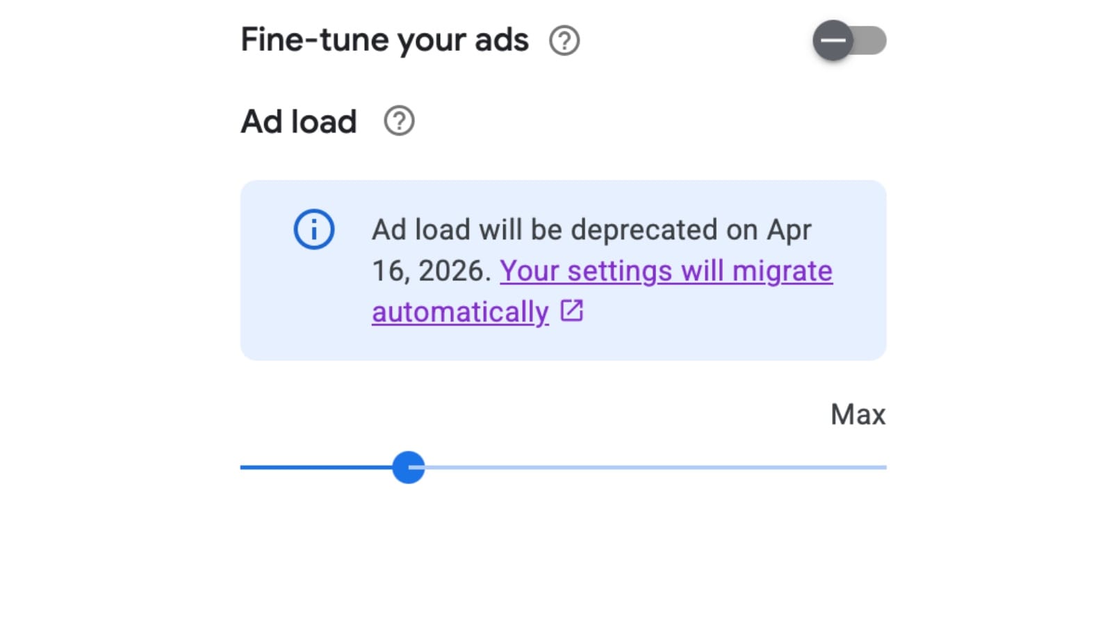 Google kills the ad load slider - AdSense banner ads get granular controls