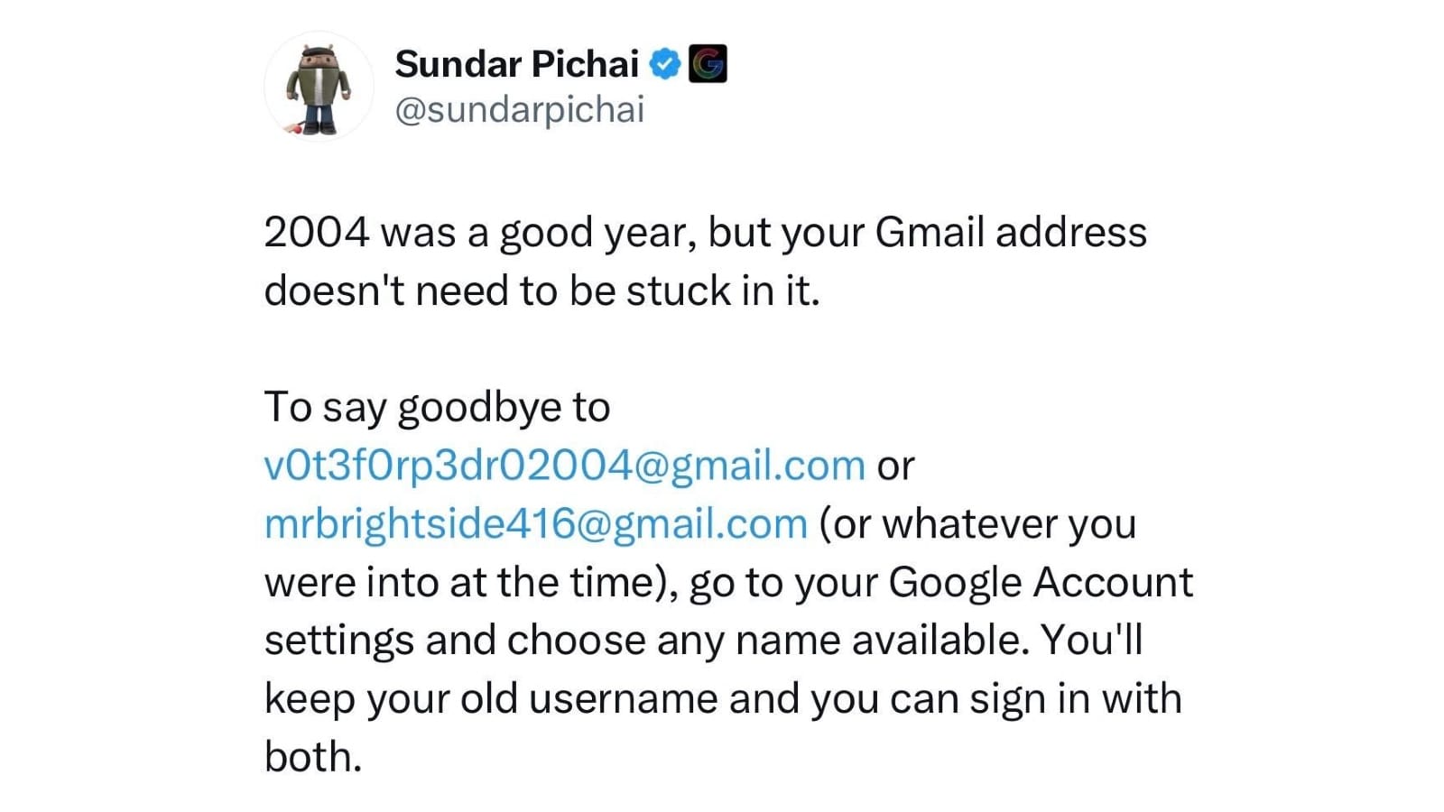 Gmail finally lets users change their address - and the technical lift was enormous