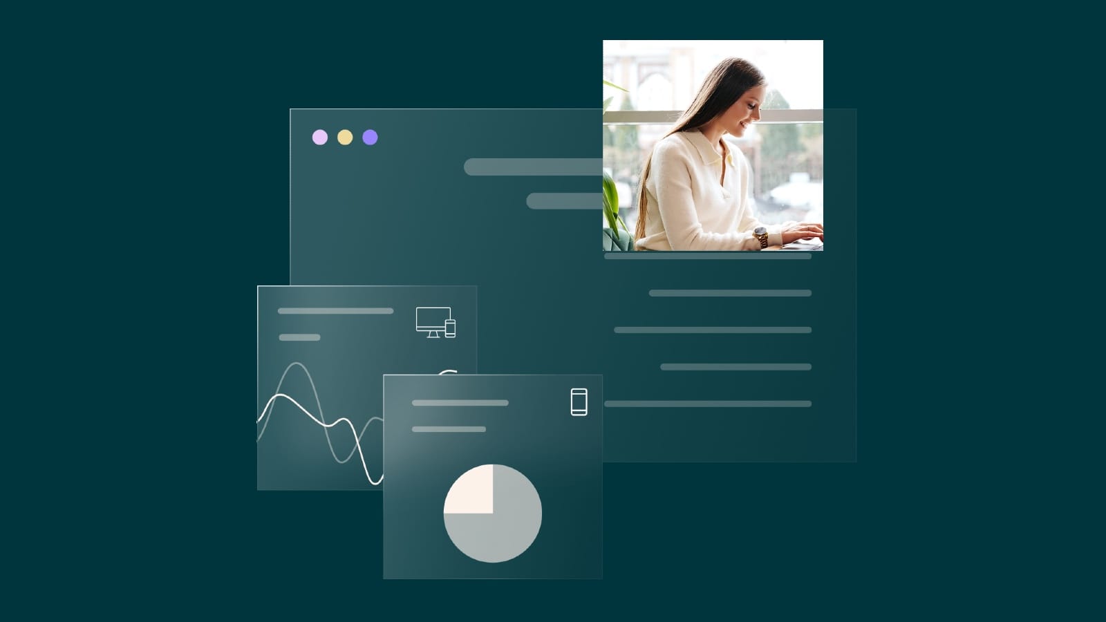 Ad measurement dashboard with cross-device viewability data and analytics charts
