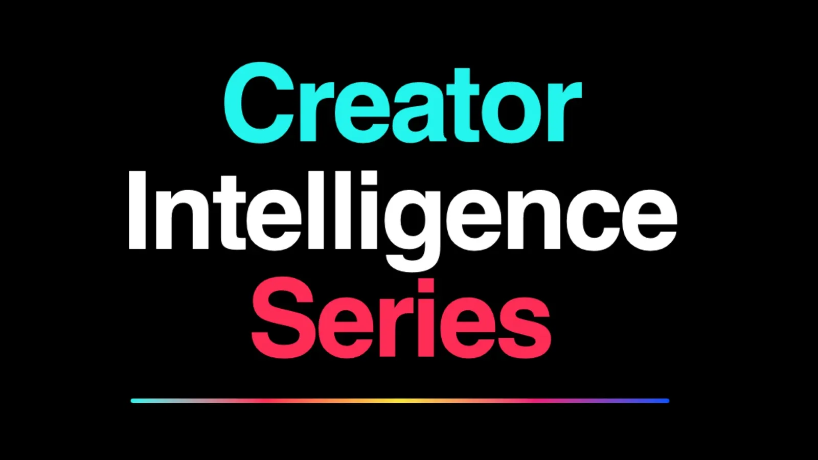 TikTok Shop Creator Intelligence Series title card with cyan and red typography