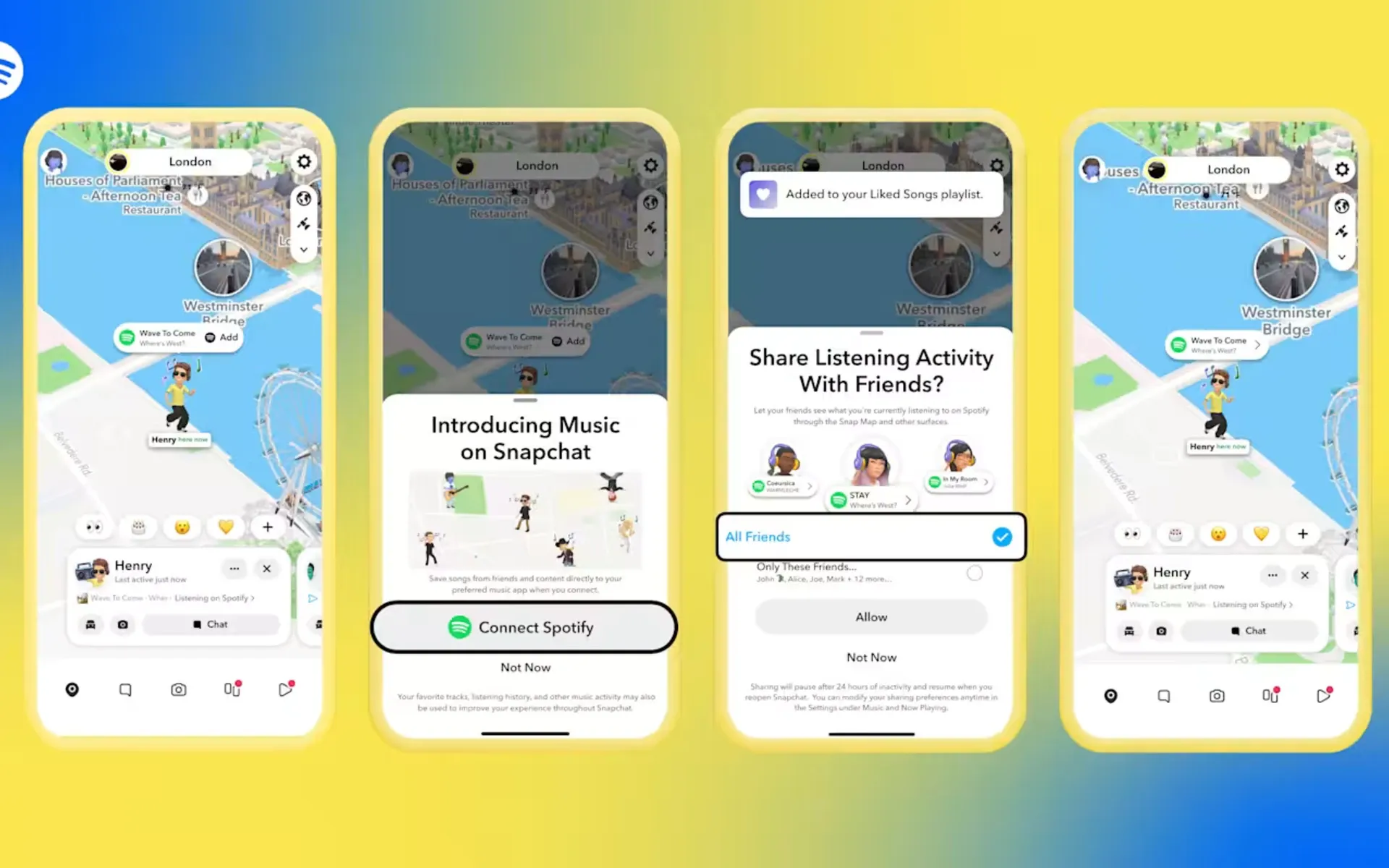 Snap Map gains live Spotify listening data on 450M-user surface