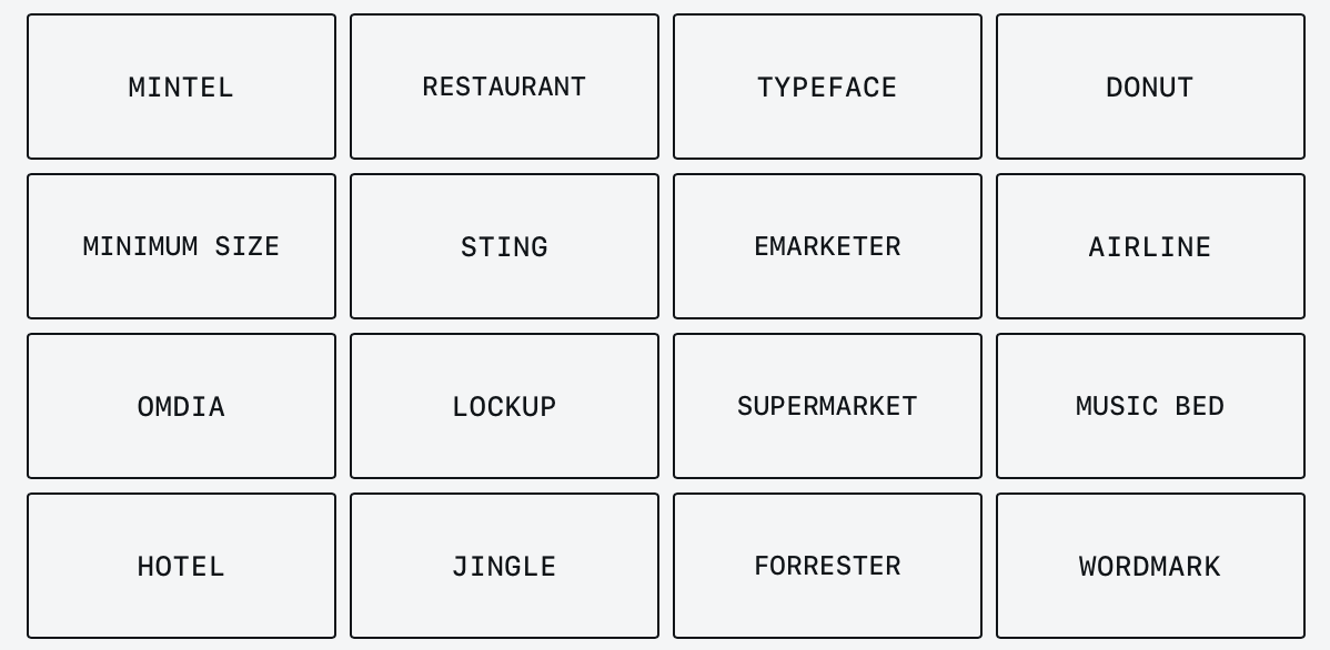 Game: The glossary was assembled by accident and never edited