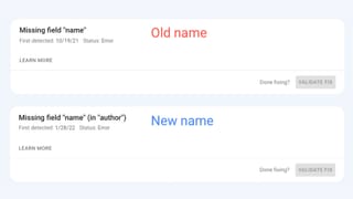 Structured data issues in Search Console